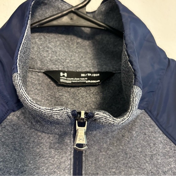 Under Armour Coldgear Blue and Grey Fleece Zip Vest - Picture 3 of 4